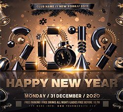 极品新年派对海报传单PSD模板：New Year Party Flyer